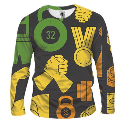 Мужской 3D лонгслив Sport pattern