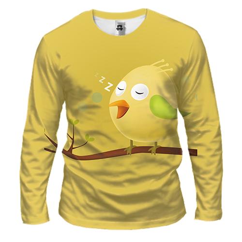 Мужской 3D лонгслив Yellow bird sleeping