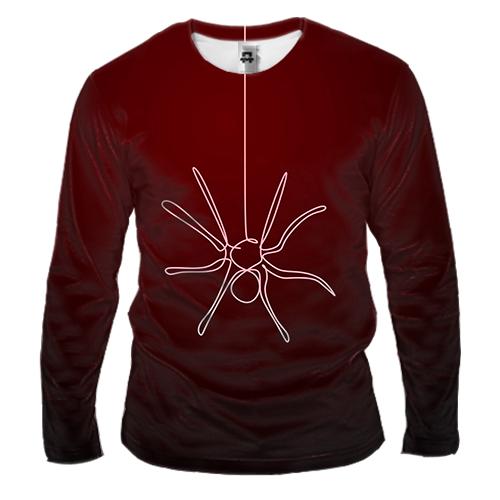 Чоловічий 3D лонгслів Spider white line
