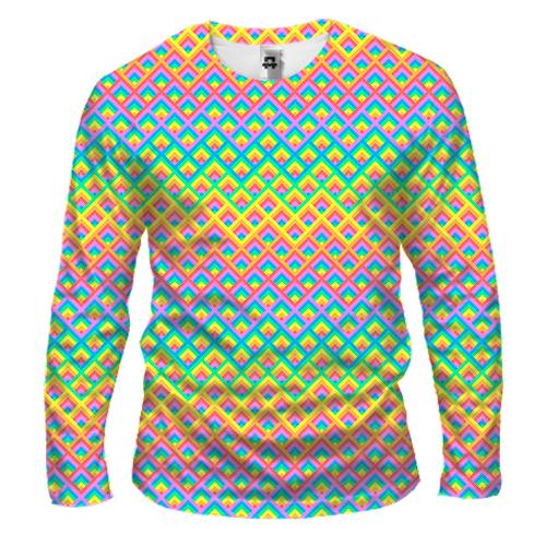 Чоловічий 3D лонгслів Rainbow pattern