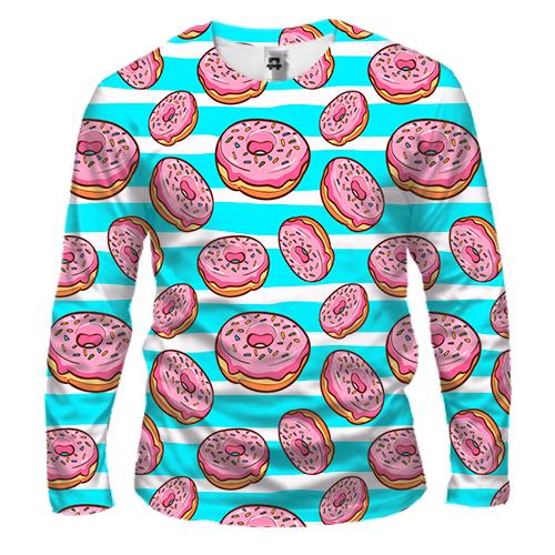 Чоловічий 3D лонгслів Donut pattern
