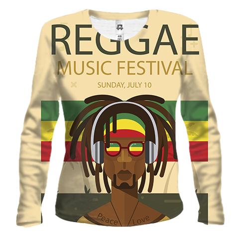 Жіночий 3D лонгслів Reggae music fest