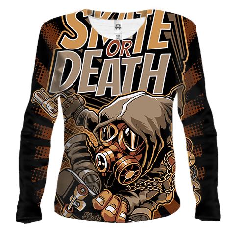 Женский 3D лонгслив Skate or Death