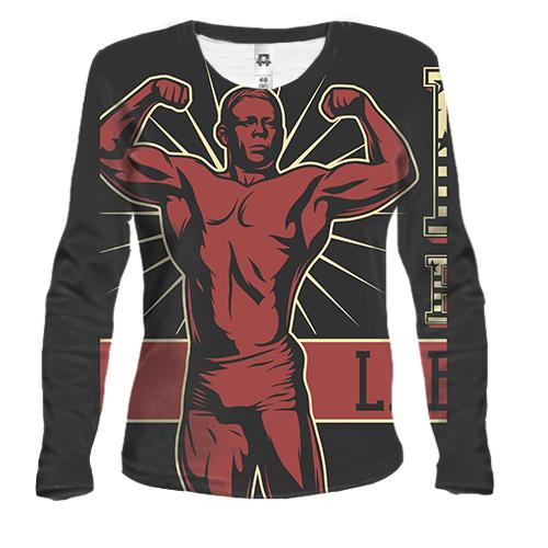 Женский 3D лонгслив Red Bodybuilder