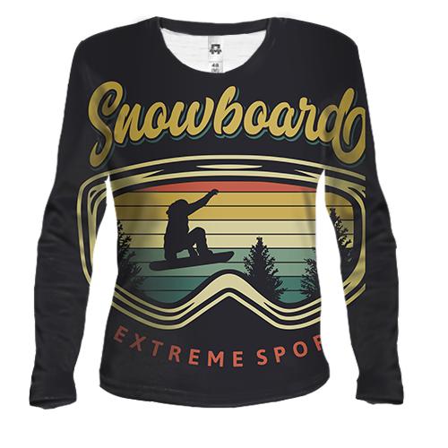 Женский 3D лонгслив Snowboard extreme sport