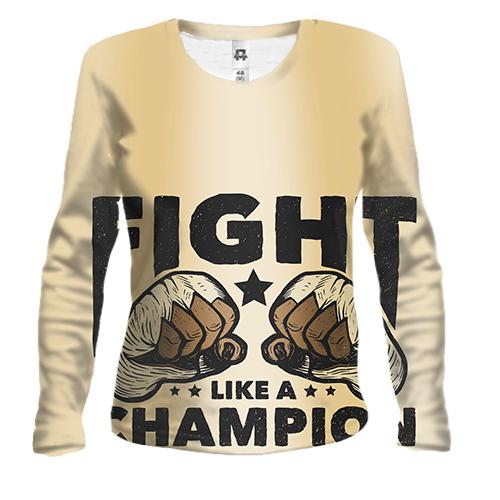 Жіночий 3D лонгслів Fight like a champion