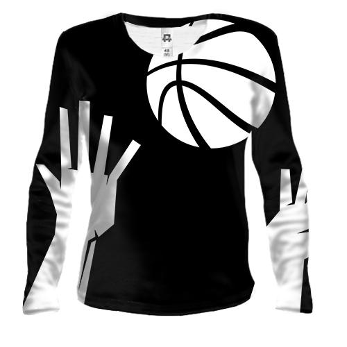 Женский 3D лонгслив Basketball hand