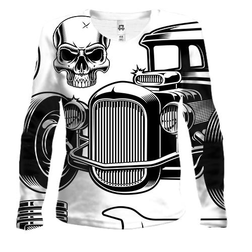 Жіночий 3D лонгслів Retro car