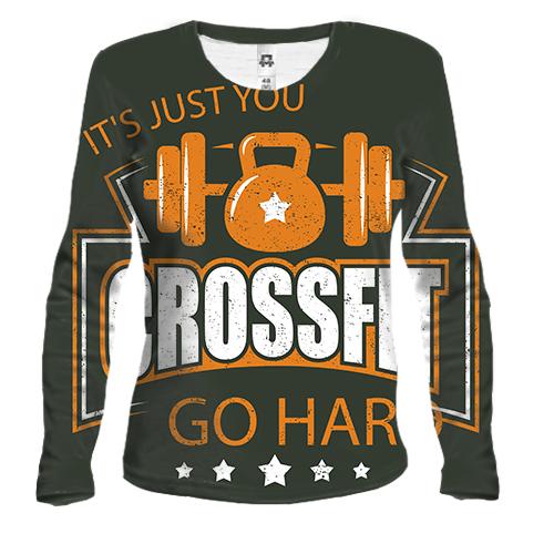 Жіночий 3D лонгслів Crossfit go hard