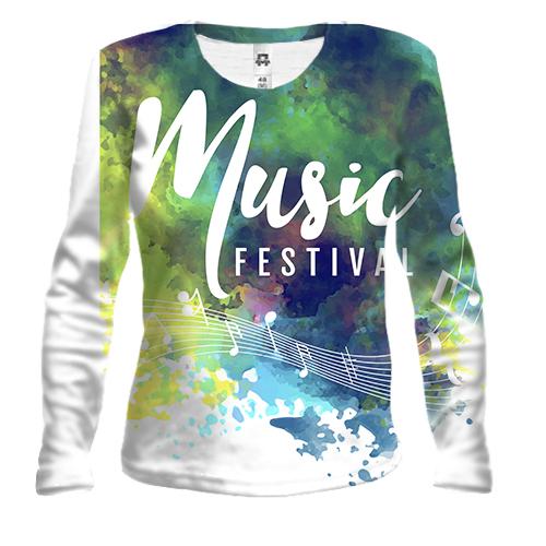 Жіночий 3D лонгслів Music Festival (2)