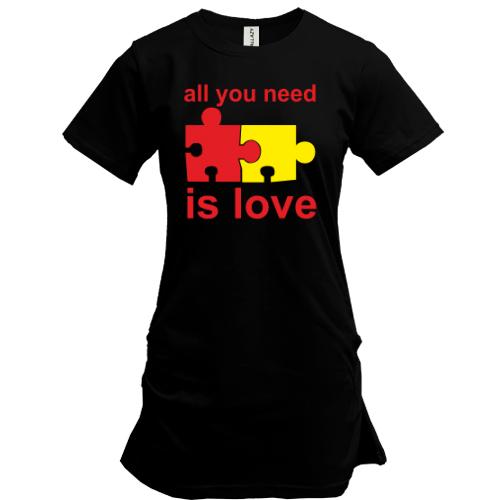 Подовжена футболка All you need is love