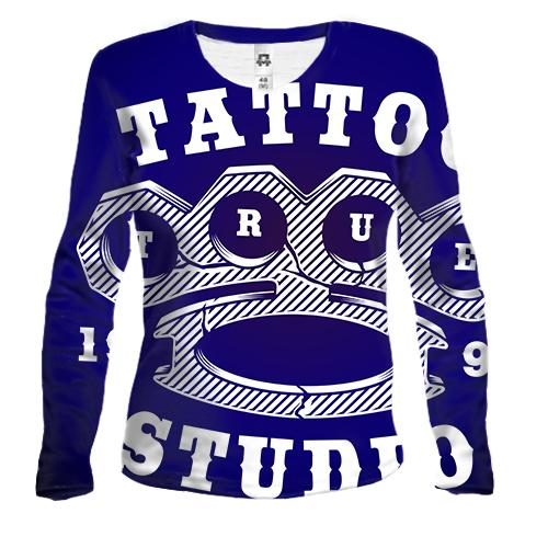 Женский 3D лонгслив с кастетом и Tattoo studio