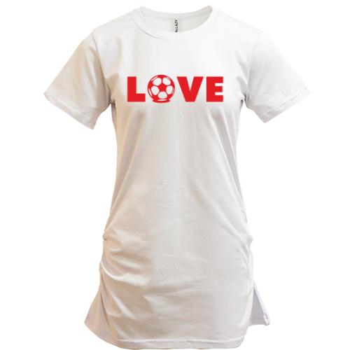 Подовжена футболка  Love футбол