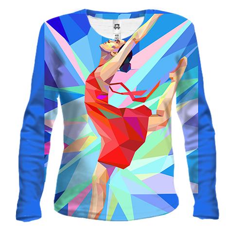 Женский 3D лонгслив Gymnast low poly