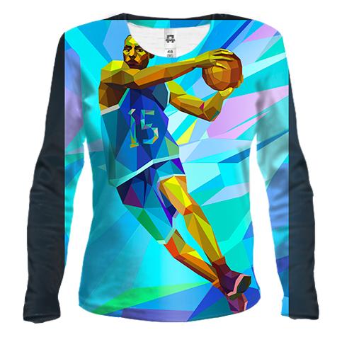 Жіночий 3D лонгслів Basketball Player Low Poly
