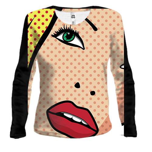 Женский 3D лонгслив Girl Pop Art