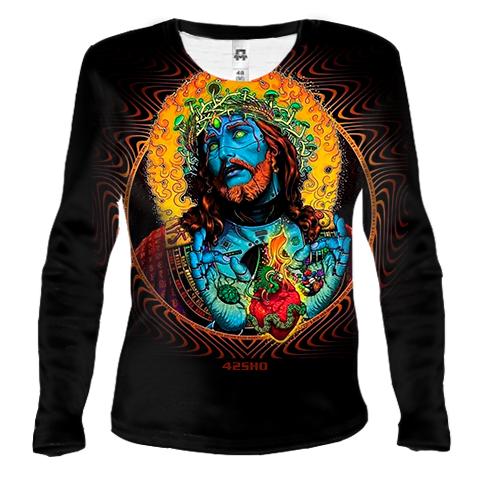 Женский 3D лонгслив Blue Jesus art.