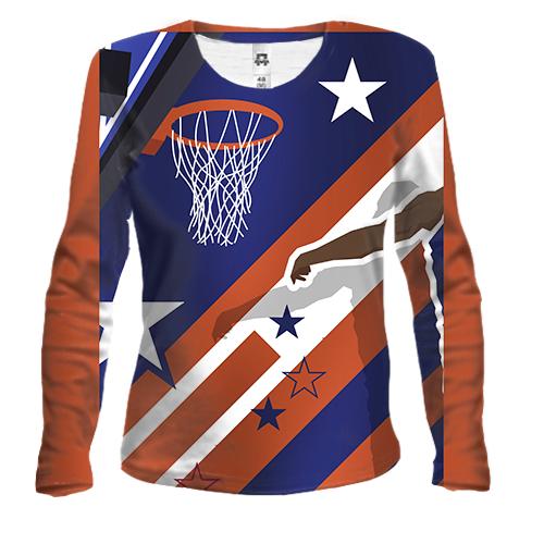 Жіночий 3D лонгслів Basketball Collage