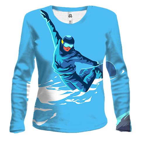 Жіночий 3D лонгслів Snowskater is Jumping