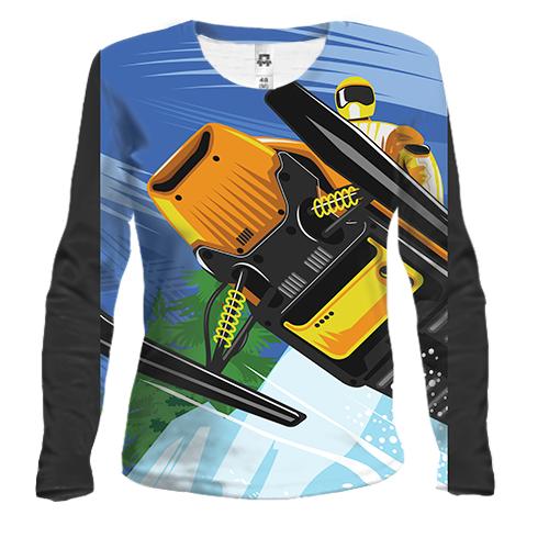Жіночий 3D лонгслів Snowmobile bottom view