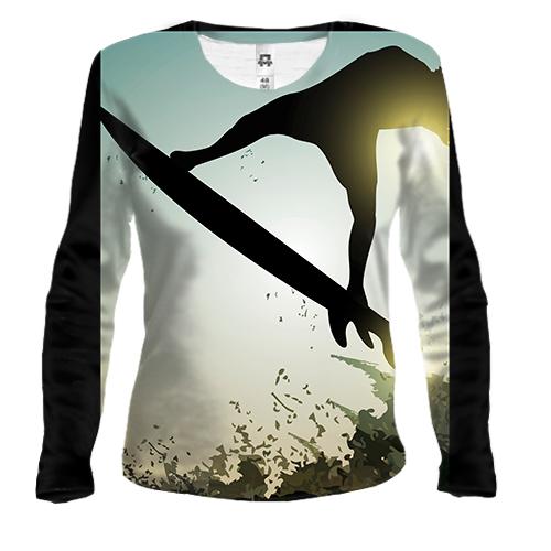 Жіночий 3D лонгслів Surfer Silhouette
