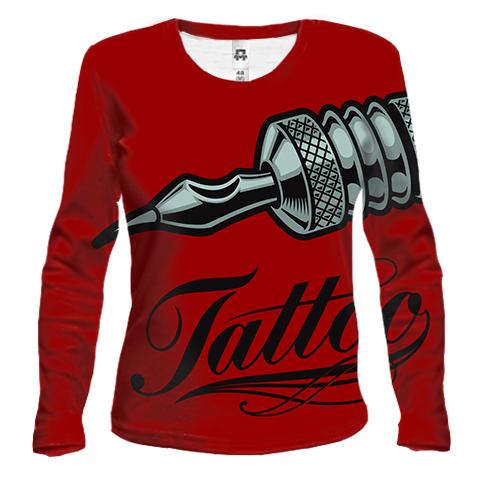 Жіночий 3D лонгслів Tattoo machine Red