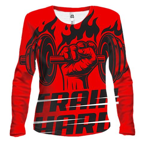 Жіночий 3D лонгслів Train Hard Red