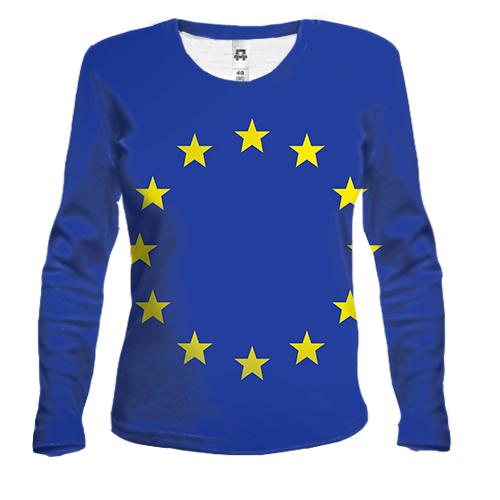 Женский 3D лонгслив с флагом ЕС