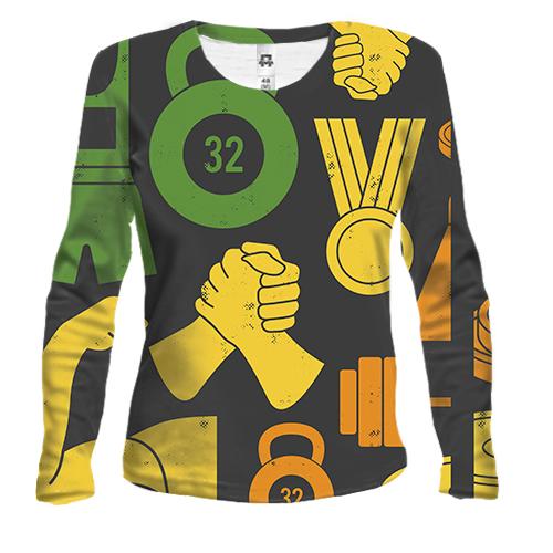 Жіночий 3D лонгслів Sport pattern
