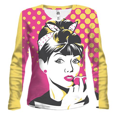 Жіночий 3D лонгслів Lovely girl Pop art