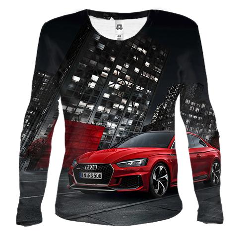 Женский 3D лонгслив Audi Red and Black