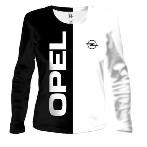 Женский 3D лонгслив Opel logo (Black and White)