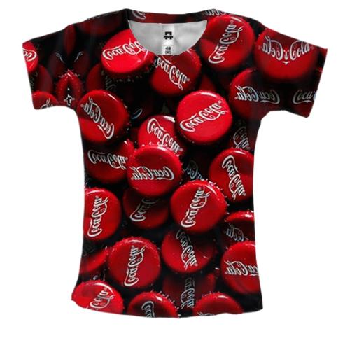 Женская 3D футболка крышки Coca Cola