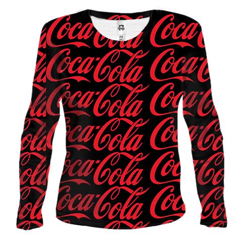 Жіночий 3D лонгслів Coca Cola pattern