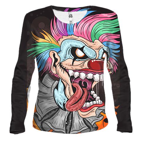 Женский 3D лонгслив Crazy Clown