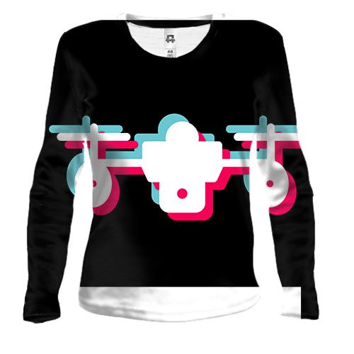 Жіночий 3D лонгслів Drone anaglyph