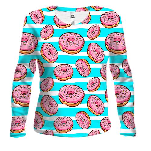 Жіночий 3D лонгслів Donut pattern