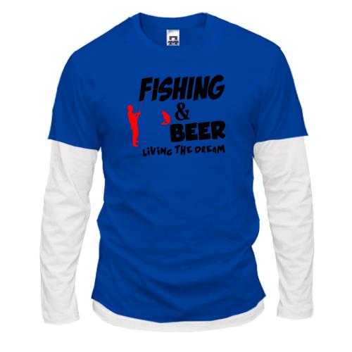 Комбинированный лонгслив Fishing and beer