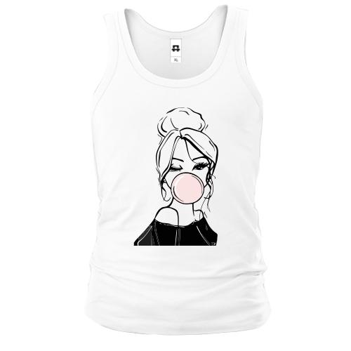Мужская майка Girl with babble gum art