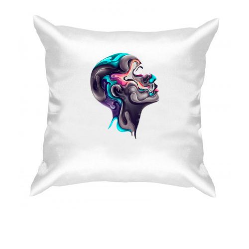 Подушка Human head abstract art