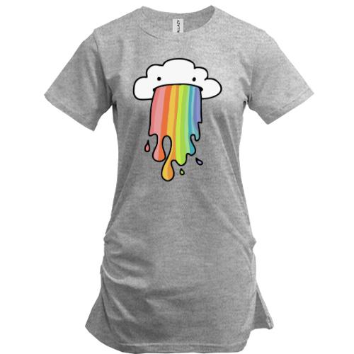 Удлиненная футболка Rainbow cloud