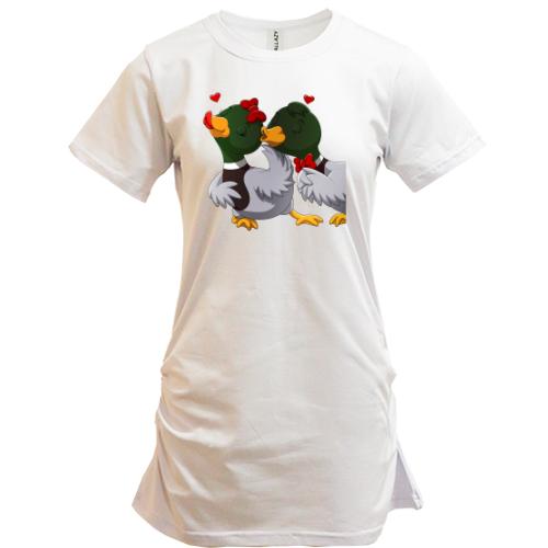 Удлиненная футболка Duck couple