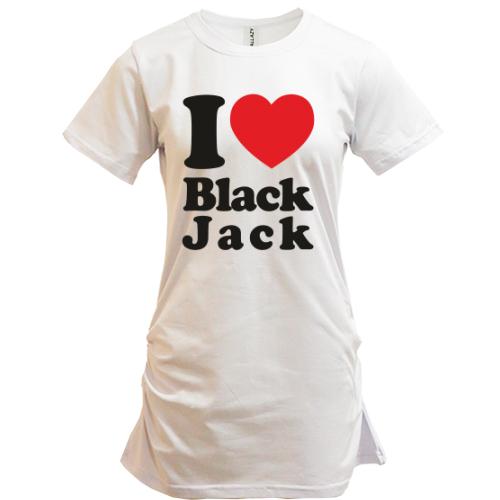 Подовжена футболка I love Black Jack
