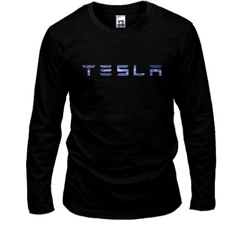Лонгслів з лого Tesla (блискавки)