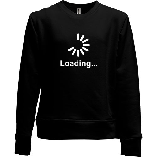 Детский свитшот без начеса с голографическим индикатором и надписью «Loading...»