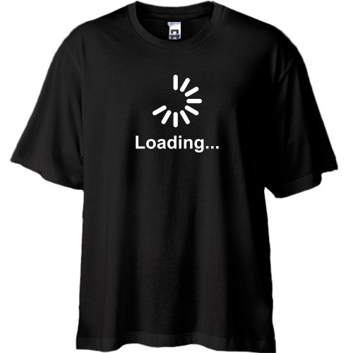 Футболка oversize з голографічним індикатором та написом «Loading...»