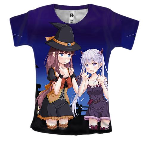 Жіноча 3D футболка Halloween anime girls
