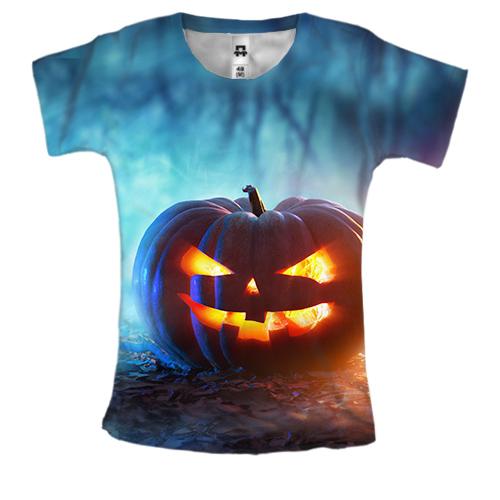 Женская 3D футболка Halloween pumpkin art 5