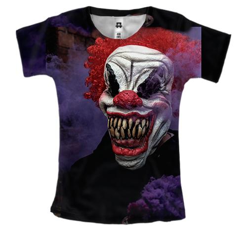 Женская 3D футболка Halloween clown art 2