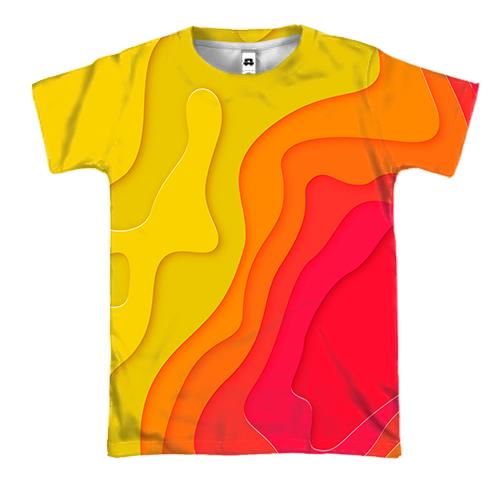 3D футболка Abstraction yellow-red